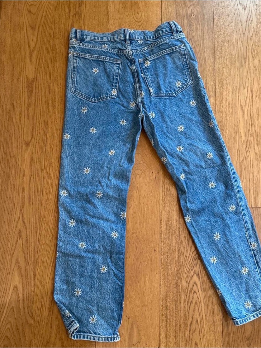 Reformation Light Blue Straight Leg Daisy Embroidered Jeans - Picture 3 of 5